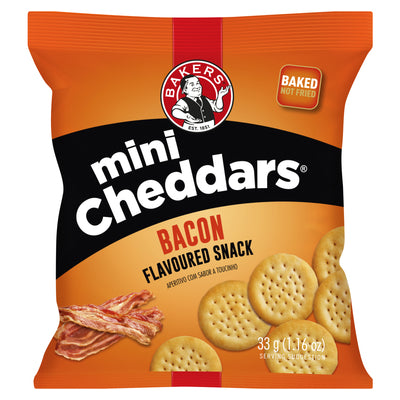 Bakers Mini Cheddars Singles Bacon 33g