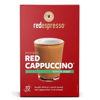Red Espresso Instant Red Cappuccino Reduced Sugar 10 Sachets