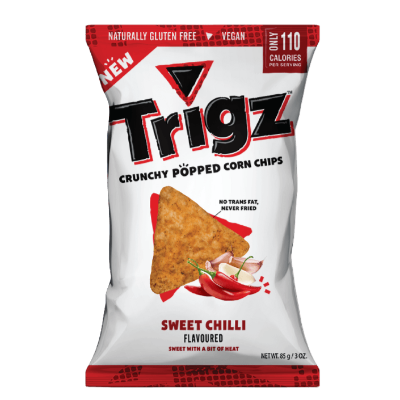 Trigz Popped Corn Chips Sweet Chilli 85g - BB: 22/03/2024