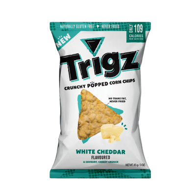 Trigz Popped Corn Chips White Cheddar 85g - BB: 24/02/2024
