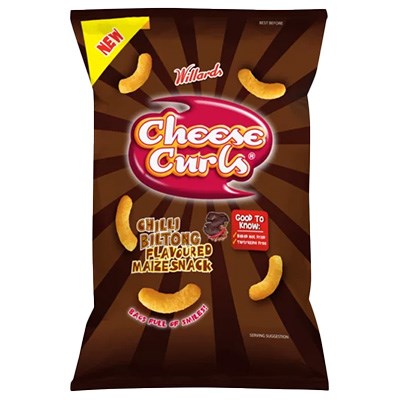 Willards Cheese Curls Chilli Biltong 90g - BB: 26/09/2025