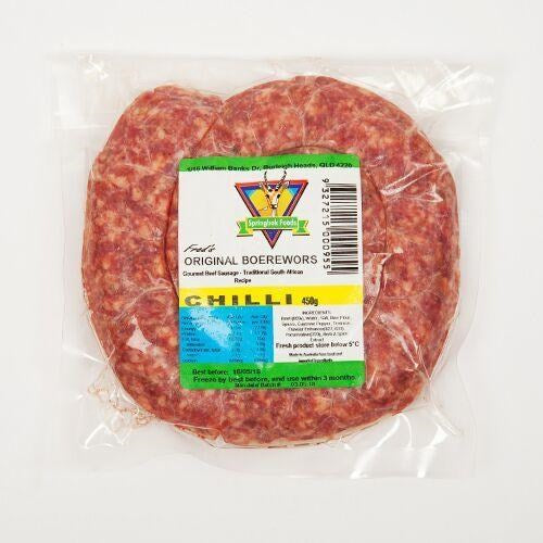 FROZEN Boerewors Chilli 450g