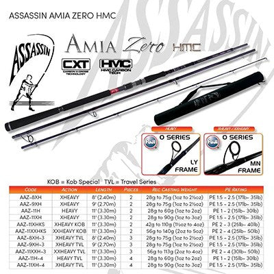Amia Zero 11 Heavy  Fishing Rod 2pc