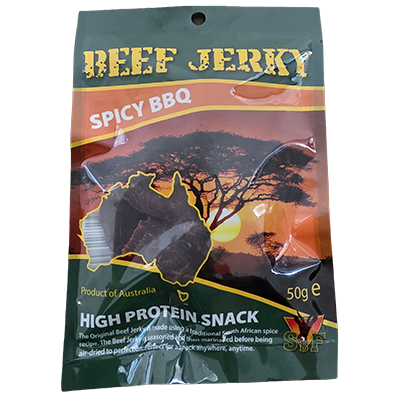 50g Spicy BBQ Jerky – Springbok Foods