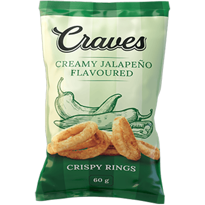 Craves Creamy Jalapeno Rings 60g