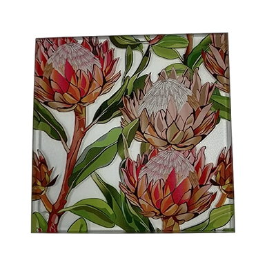 Glass Coaster Protea Print 4 pack with Free Mouse pad