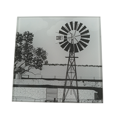 Glass Coaster Windmill Print 4 pack with Free Mouse pad
