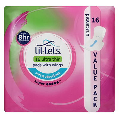Lil-Lets Ultra Thin Pads Super 16 Value pack