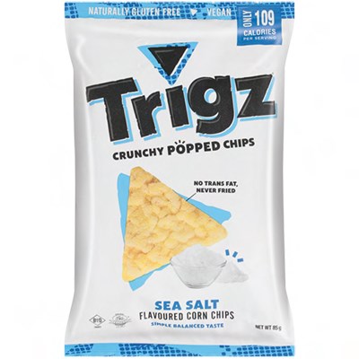 Trigz Popped Corn Chips Sea Salt 85g - BB: 04/01/2024