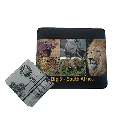 Glass Coaster Windmill Print 4 pack with Free Mouse pad