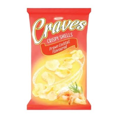 Craves Chips Prawn Shells 100g - BB: 13/02/2024
