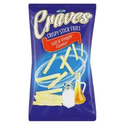 Craves Crispy Salt & Vinegar Sticks 100g - BB: 26/12/2023