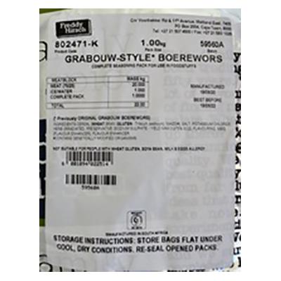 Freddy Hirsch Grabouw-Style Boerewors  Spice 1kg