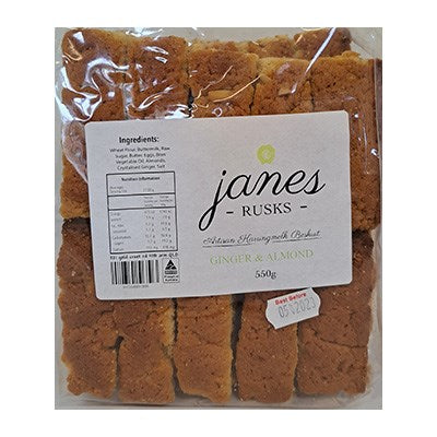 Janes Rusks - Ginger and Almond – Springbok Foods
